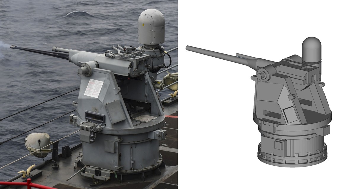 EV 3D printed 1/700 MK-38 Machine Gun System(Mod2 MGS) (8