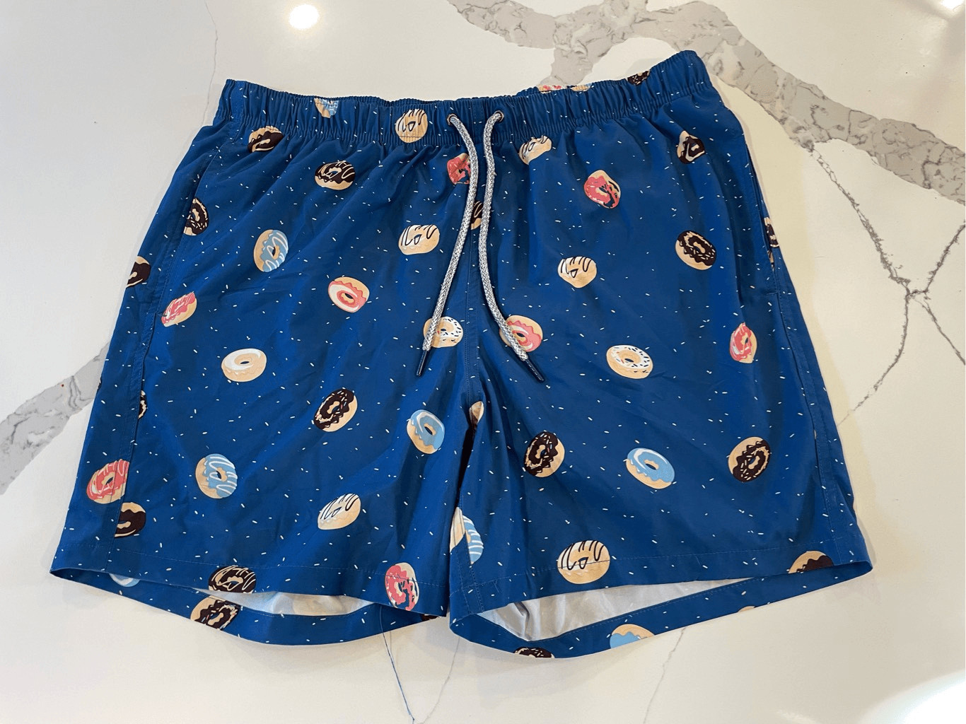 Rainforest So Jelly Blue Donuts Swim Trunks Men’s Sz L Gem