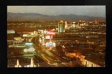 1960s? Aerial Night Lights on The Fabulous Strip Signs Flip Wilson Las Vegas NV