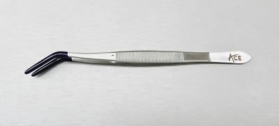 Pince Brucelles (tweezers) à Bout Recourbé Et Embouts PVC - Longues, Pour Bijoux, Modélisme - Neuf