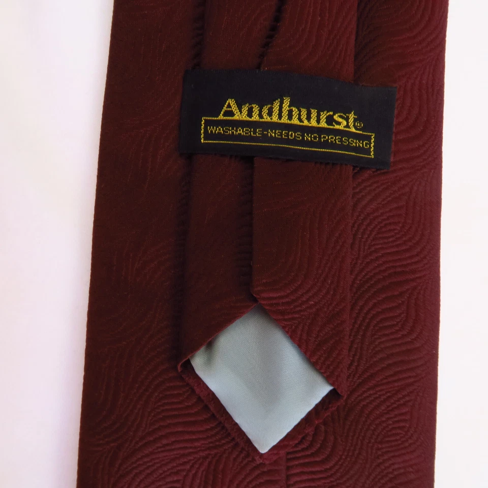 Corbata de cuello clásica vintage Andhurst años 70 60 roja sobre roja con patrón texturizado para hombre 56x4 Foto 4 de 4
