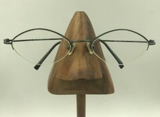 Vintage Calvin Klein 409 508 Gunmetal Half-Rimmed Oval Sunglasses FRAMES ONLY