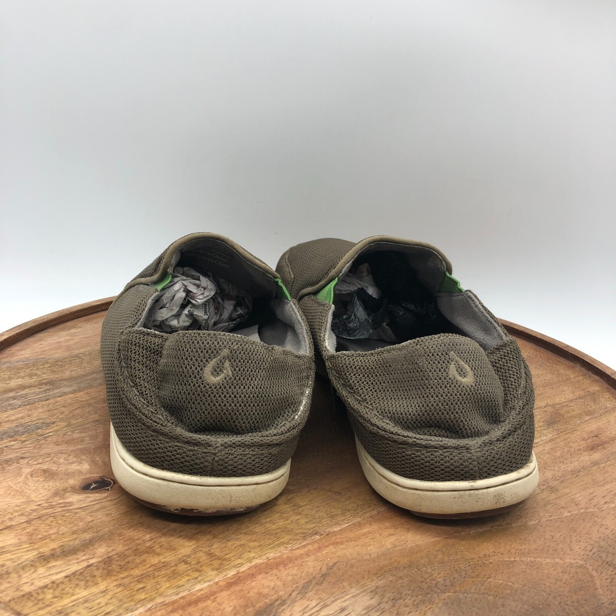 OLUKAI Nohea Mesh Slip Ons Men 11.5-US Mustang/Lime Peel Loafers Casual Beach Olukai Nohea Mesh Loafers Mens Sz 9 Mustang Lime Peel Brown  main image 3