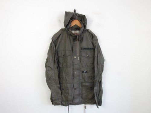 O'Neill Men's Utility Cotton Blend Jacket Pockets Hooded Mac Parka Size L