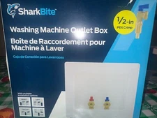 1/2 Inch Crimp PEX Connection x 3/4 Inch MHT Washing Machine Outlet Box, Push...