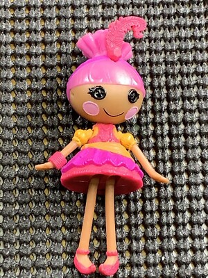 Lalaloopsi Mini Doll 3”in Purple Hair Black Buttons Eyes W/Dress