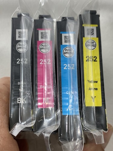 EPSON 252 DURABrite Ultra Ink Standard Cartridges Cyan Magenta Yellow Black - Picture 2 of 7