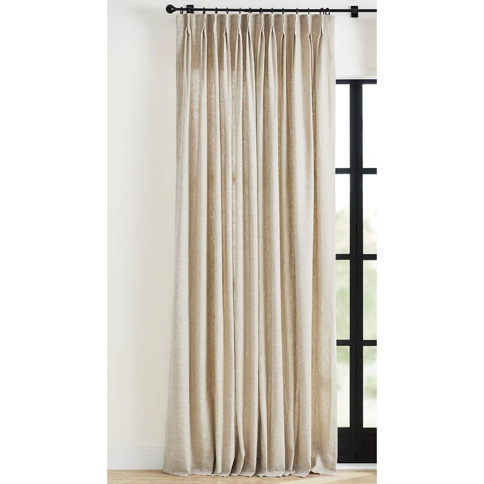 Juego de 2 - Cortina plisada Pottery Barn EMERY lino | 50 x 84", avena  Foto 2 de 4