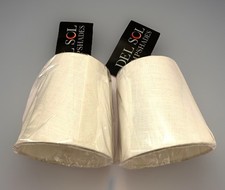 Lamp Shades Clip on Chandelier Fabric Sconce Off White Shade Classic 3x4x4 Set 2