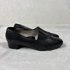 BeautiFeel Black Leather Comfort Slip-On Loafers Heels Women’s Sz 6 Israel Made