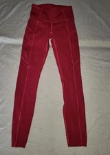 Lululemon Fast Free 7/8 Tight II  Nulux 25" RED SZ 2  W5BXQS NON Reflective 