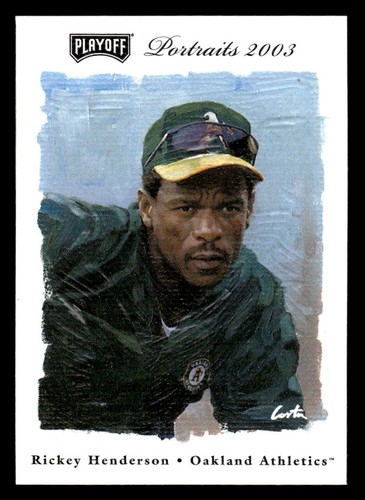 2003 Playoff Portraits #142 Rickey Henderson Oakland Athletics - Picture 1 of 2