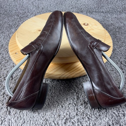 Bally Switzerland Bit mocassino uomo 10 pelle marrone slip on scarpa elegante casual - Foto 5 di 10