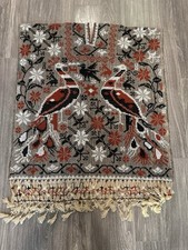 Hand made Mexican Embroidered Gaban  Peacock/Floral