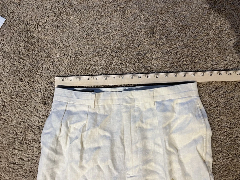 Pantalón Polo Ralph Lauren Vintage 100% Lino Blanco. Talla 32x30 Foto 2 de 4