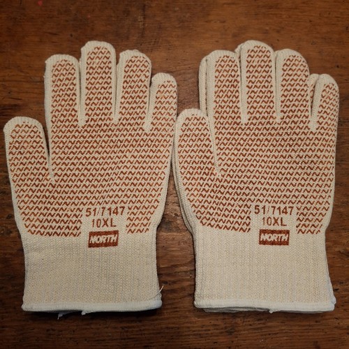 2 Pair 10XL Honeywell 51/7147 Grip & Hot Nitrile Coated Cotton Gloves NEW Chef
