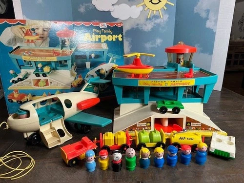 Vintage Fisher-Price Little People Airport Set #933 with original box. Complete