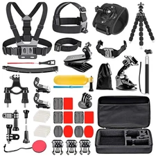 50-in-1 GoPro 13/12/11 DJI Action 5/4 Insta360 Kit Bike Helmet Chest Mounts