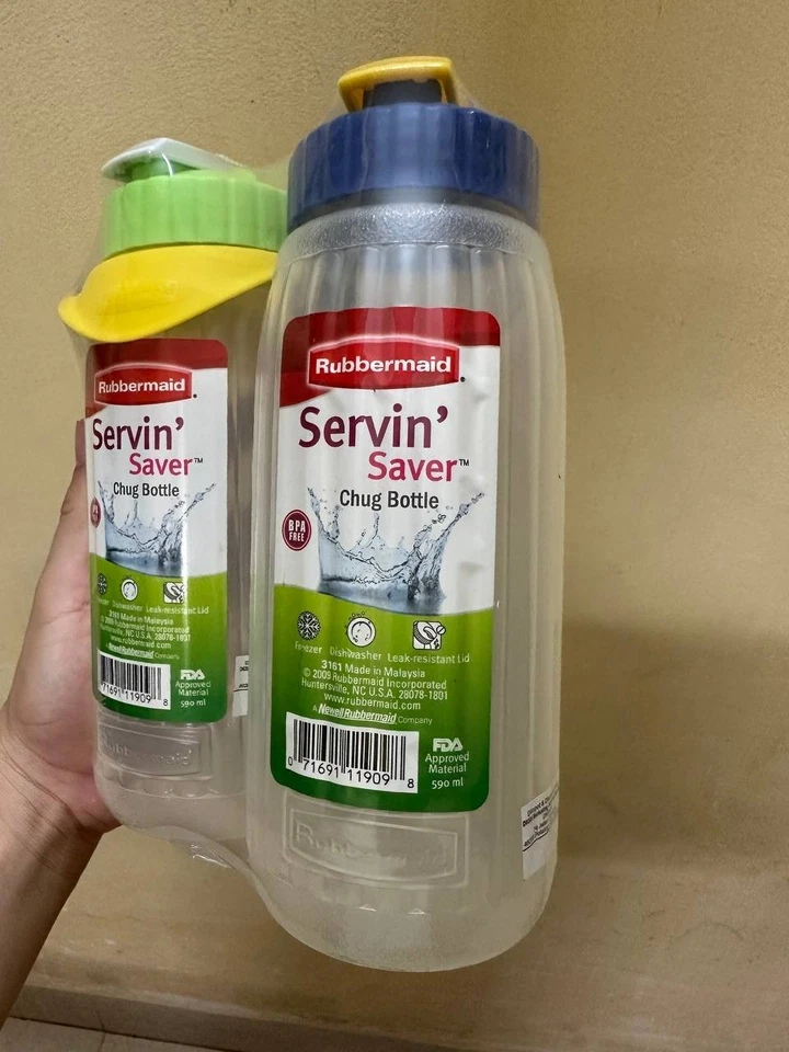 Botella Chug Rubbermaid (paquete de 2) de 20 oz con correa de 1 pieza regreso a la escuela SIN BPA Foto 2 de 4