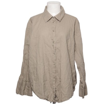 H&M, Hemd, Größe: XL, Beige, Baumwolle/Leinen, Einfarbig, Damen #RjF