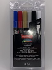 CRAFT SMART 621360 MULTI SURFACE PREMIUM OIL-BASED PAINT PENS ASSORTED 6 PACK