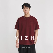 Men's Heavyweight 280g 2026 Summer New Cotton Solid Color Short Sleeve T-Shirt C