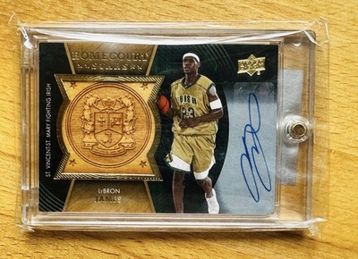 #ad 2014 15 Upper Deck Lettermen LeBron James Homecourt Stars Auto Floor chaser $105.00