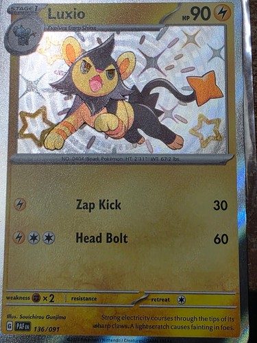 Luxio 136/091 SV: Paldean Fates Holo NM Pack Fresh