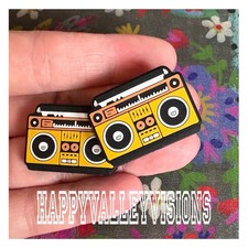 2 Piece Retro BOOMBOX Silicone Focal Beads DIY Jewelry Pens NEW