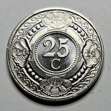 2014 Netherlands Antilles 25 Cents - Nickel Bonded Steel - World Coin