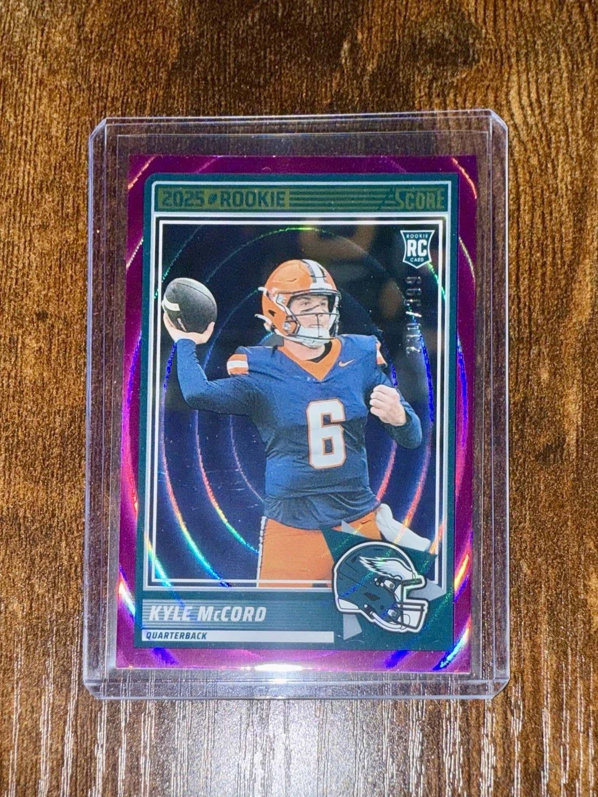 2025 Panini Score Football Rookie Kyle McCord #73 Purple Ellipse /399 RC SP