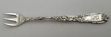 TIFFANY CHRYSANTHEMUM STERLING 5 3/4” SEAFOOD COCKTAIL FORK OLD ONE FLORAL MONO