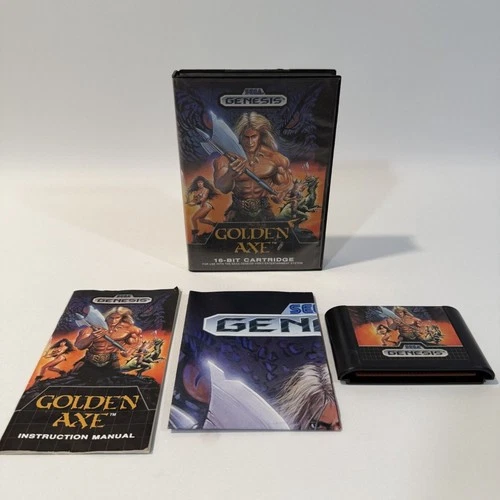 Golden Axe Sega Genesis Fantasy Beat Em Up Action Game CIB With Poster