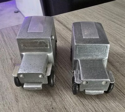 2 Vintage Walter Baier Ges Gesch Aluminum Willy Jeep Lighters West Germany 