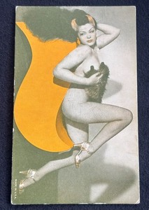 Devil SHOWGIRL with Horns “risque"-PIN-UP  arcade/postcard Antique c1940
