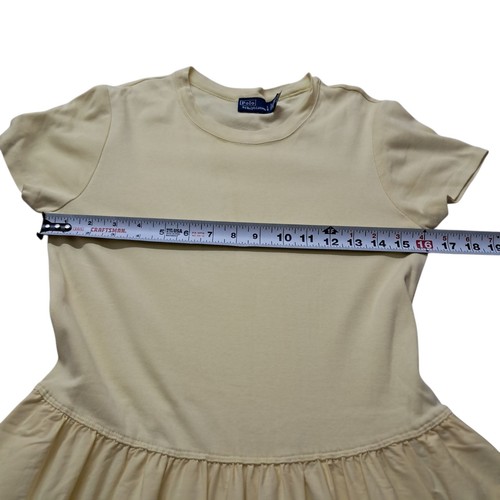 Polo Ralph Lauren abito donna grande midi cotone manica corta giallo tasche - Foto 7 di 11