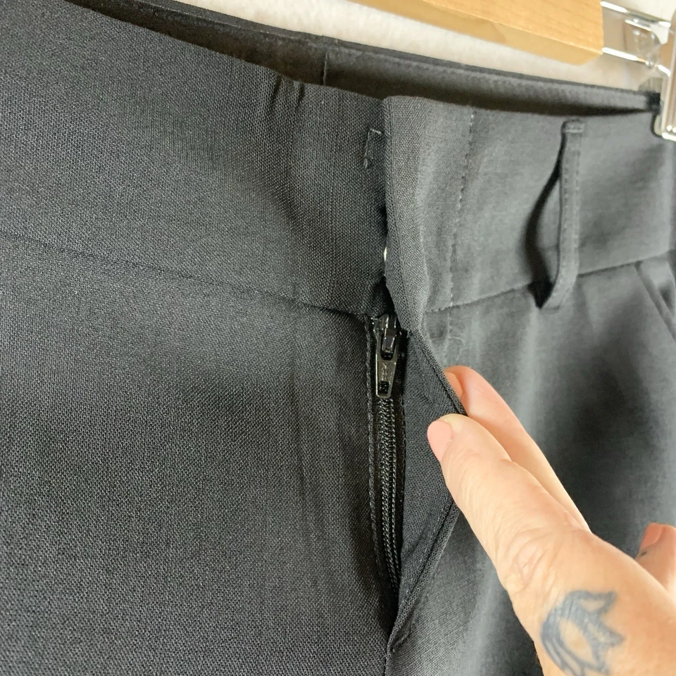 Alice Olivia женщин смокинг полоски брюки Sz 2 черный Y2K 00s заниженной ботинок новый - Изображение 4 из 4