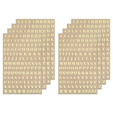 Letter Resin Stickers 8 Sheets Alphabet Sticker Glitter Uppercase Gold 4.5mm