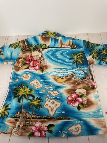 RJC Boy's Size 4 Aloha Shirt Hawaiian Palm Trees Ocean Flowers Print - Picture 6 of 13
