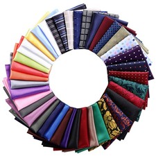 40 Pack Men  s Pocket Squares 8.5x8.5  Assorted Colors Handkerchiefs Set