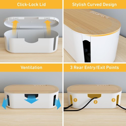 Spacious Power Strip Holder - Elegant Cable Concealer for Clutter-Free Spaces - Afbeelding 6 van 11