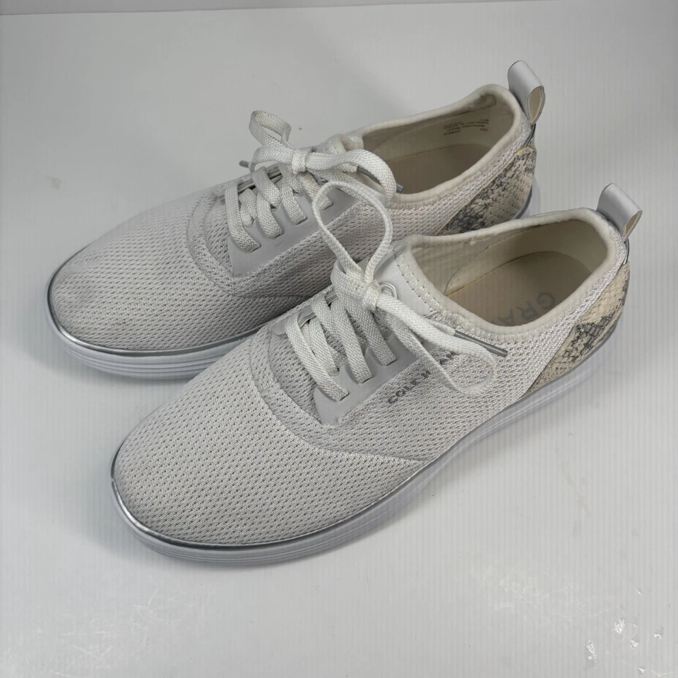 Cole Haan Grandsport Journey Women’s 7.5B Optic White Snakeskin Sneakers W23315 - Image 2 of 4