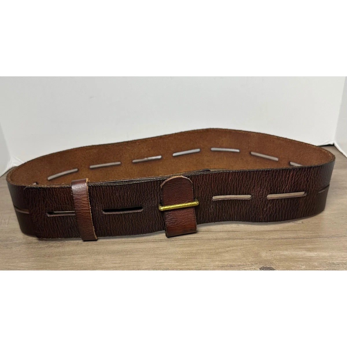 Cabi Brown Wide Leather Belt with Square Buckle‎ Women\'s S/M Women main image 4