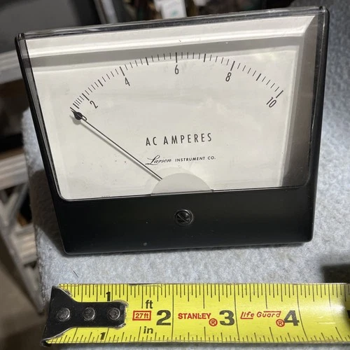Simpson 0-10 A-C AMPS Analog Panel Meter Direct Connect Test Good