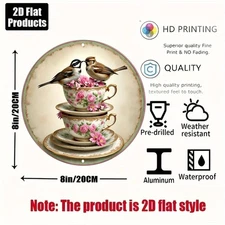 2D Flat 2D Flat - Decorative Signage and Plaque, 2D Flat Wall Art, Metallic Tin