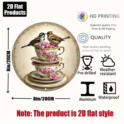 2D Flat 2D Flat - Decorative Signage and Plaque, 2D Flat Wall Art, Metallic Tin