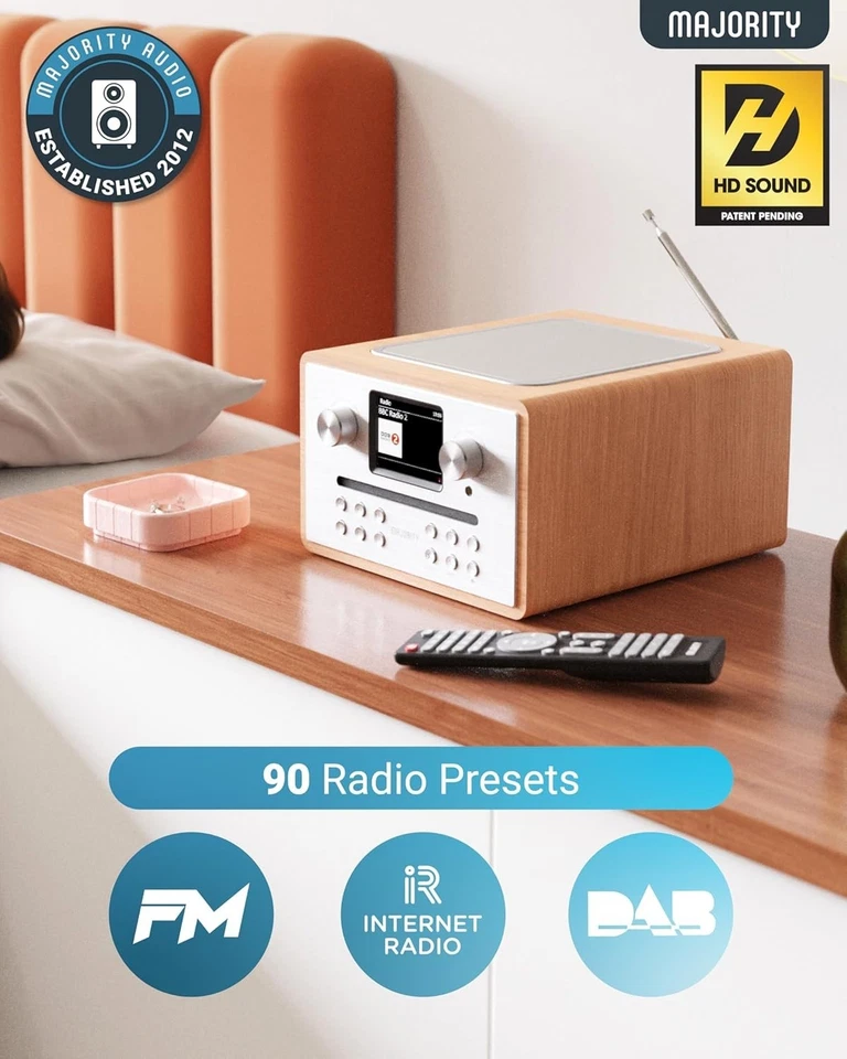 Internet DAB+ CD-Player Bluetooth WLAN Radio mit Spotify, Alarmanlage & Fernbedienung - Bild 2 von 4