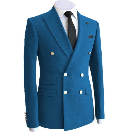 Mens Double Breasted Suits Blazer Coat Lapel Jacket Tuxedo Wedding Prom Workwear - Picture 23 of 35