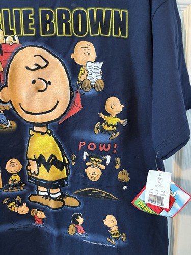 Mens Vtg Peanuts 50th Celebration Charlie Brown T-Shirt/Multi Graphics Sz L - Picture 4 of 7