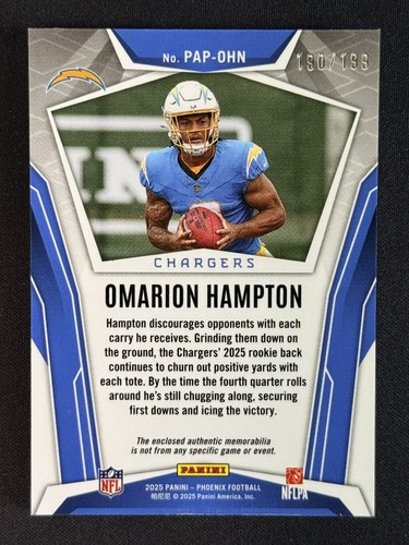 Omarion Hampton Triple Parche 190/199 Panini Phoenix Fútbol Pandora PAP-OHN - Imagen 2 de 2